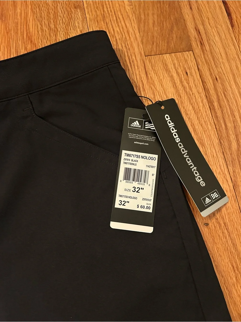 Men's Black Performance Golf Shorts - Brand: Adidas